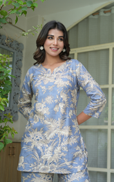 blue co-ord set, pvoria